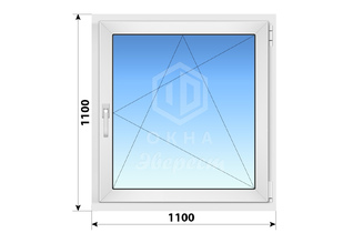 Поворотно-откидное пластиковое окно 1100x1100